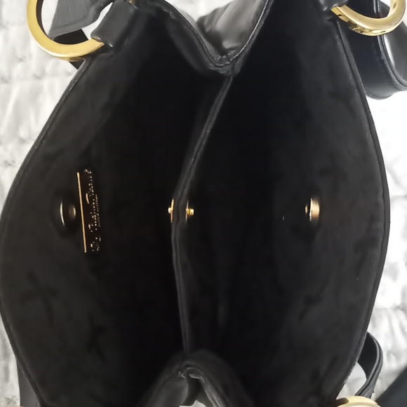 PALOMA PICASSO Leather  "X" Shoulder Bag + Belt SET black gold + BONUS earrings - Picture 10 of 10